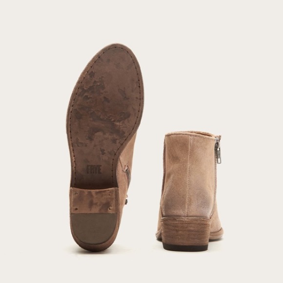 Frye Carson Piping Beige Leather Ankle Booties - Picture 6 of 12